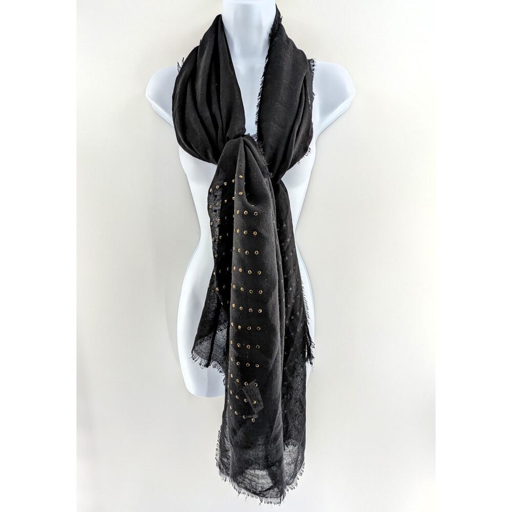Lulla Collection By Bindya Black Studded Scarf - Picture 2 of 11